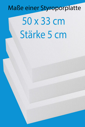 Styroporplatten 3er Set 50cm x 33 cm x 5 cm (50mm)