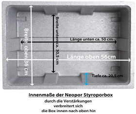 Neopor Styroporbox Innenansicht