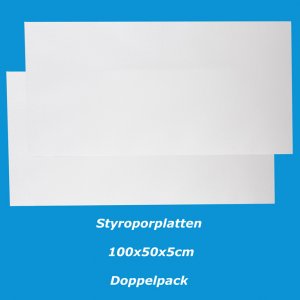 Styroporplatten 100x50cm in 5 cm Stärke als Doppelpack