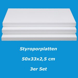 Styroporplatten in 2,5 cm Stärke als 3er Set