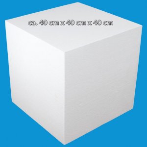 Styroporwürfel mit einer Kantenlänge von 40 cm