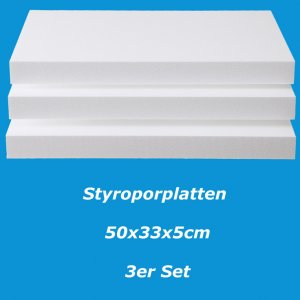 Styroporplatten in 5cm Stärke als 3er Set