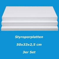 Styroporplatten in 2,5 cm Stärke als 3er Set