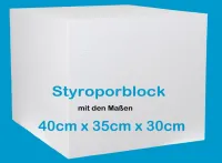 Styroporblock in 40 cm x 35 cm  x 30 cm