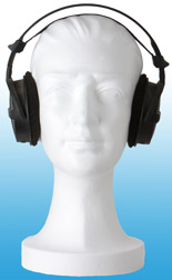 Styropor Dekokopf mit Kopfhörer