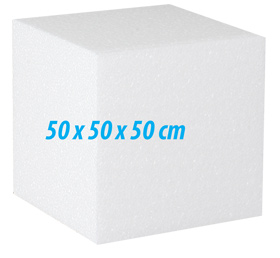 Quaderblock aus Styropor in 50x50x50cm