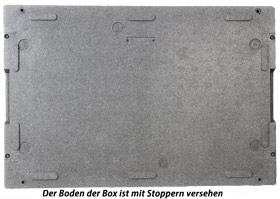 Bodenteil der Neoporbox mit Stoppern